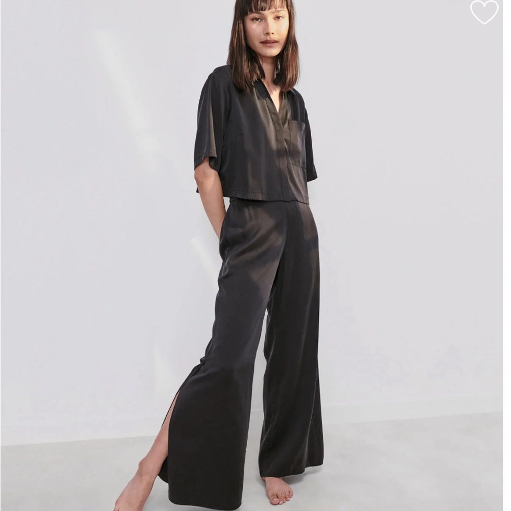 Lunya Black Silk pajamas size small